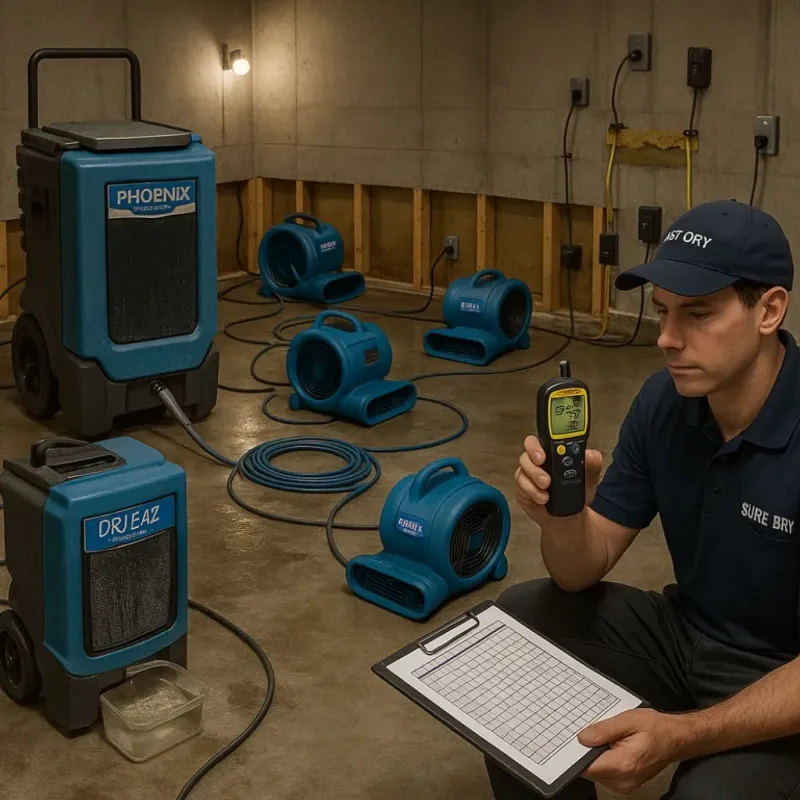 Structural Drying and Dehumidification process in Forest Hill, TX